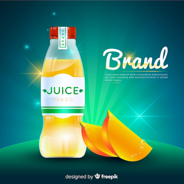 Publicité Réaliste De Jus De Mangue