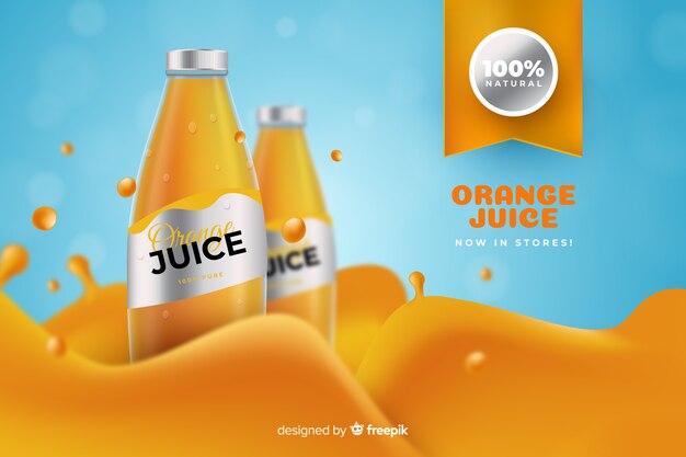 Publicité réaliste de jus d&#39;orange