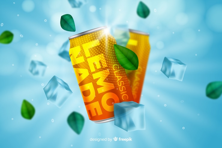 Vecteur gratuit publicité réaliste de limonade
