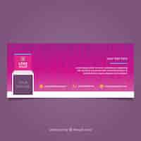 Vecteur gratuit purple facebook cover with lines