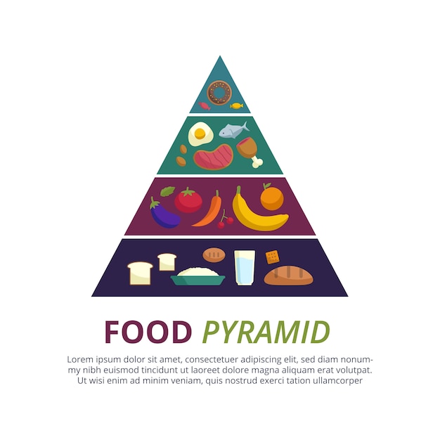 Pyramide alimentaire de style concept de nutrition