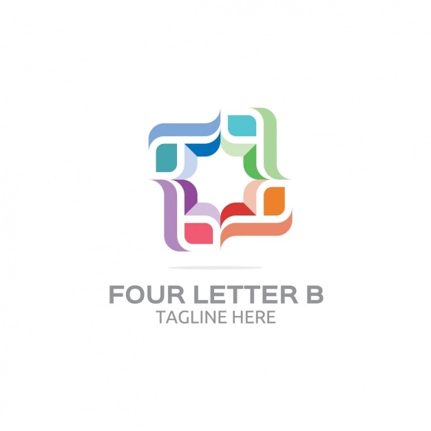 Vecteur gratuit quatre lettre b logo