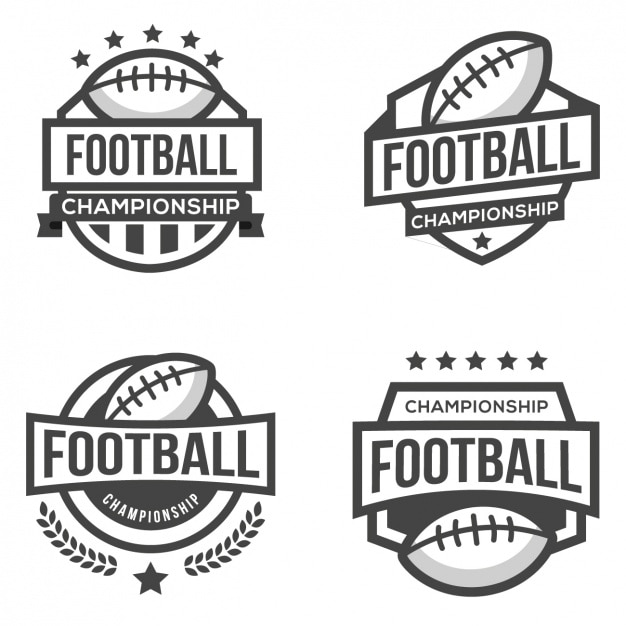 Vecteur gratuit quatre logos pour le football