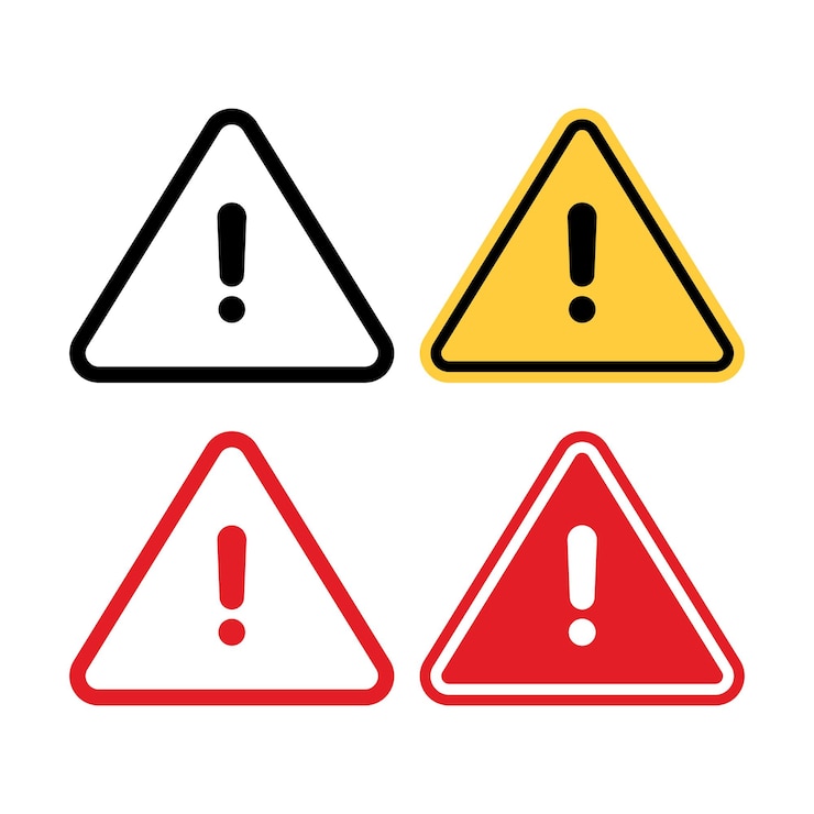 Vecteur gratuit quatre signes d'alerte