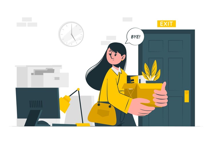 Vecteur gratuit quitter une illustration de concept d'emploi