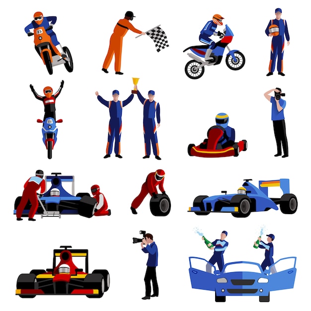 Vecteur gratuit race icons set