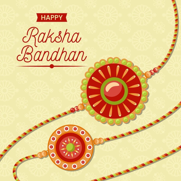 Vecteur gratuit raksha bandhan avec ornement