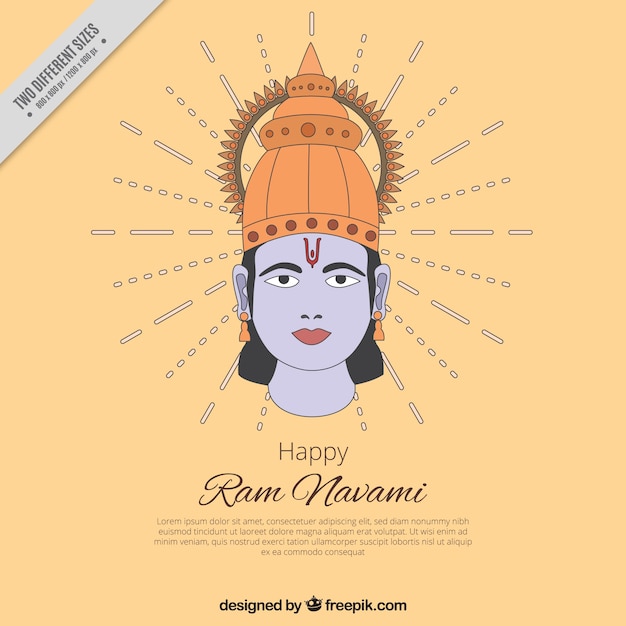 Vecteur gratuit ram bonne navami fond