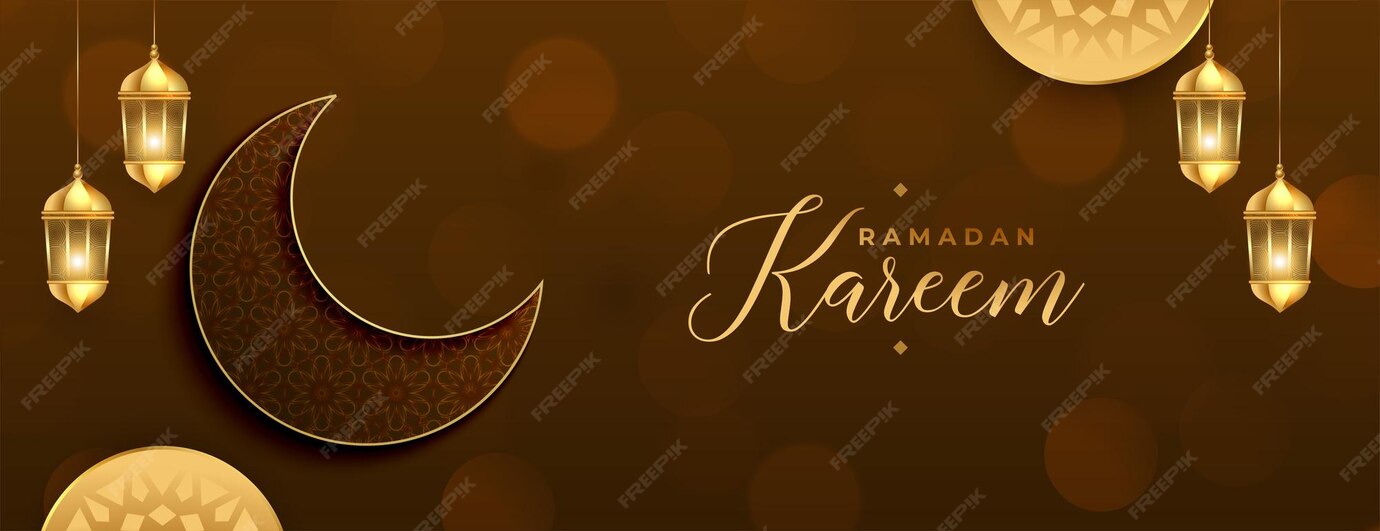 Ramadan Et Eid Souhaite Bannière Dans Le Style Islamique Vecteur Gratuite