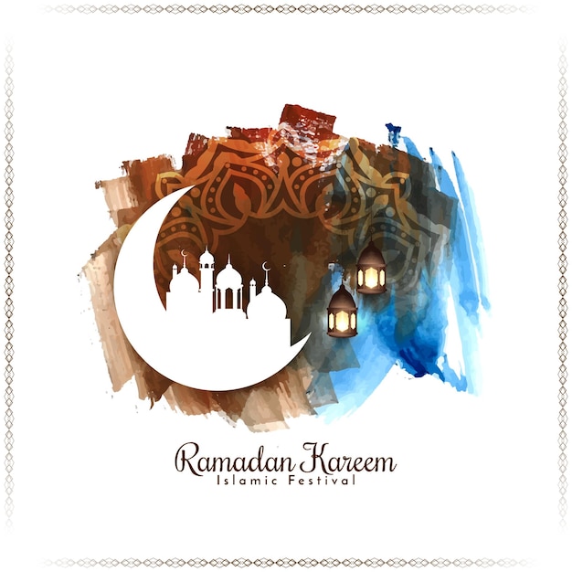 Vecteur gratuit ramadan kareem festival religieux islamique vecteur de conception de fond