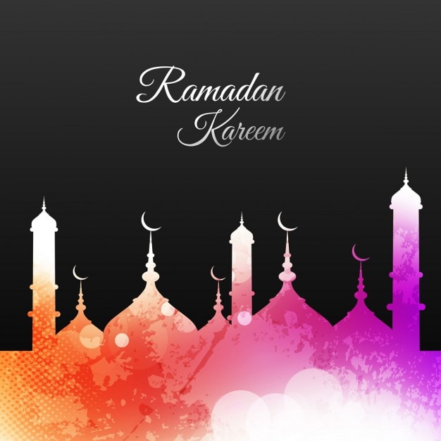 Vecteur gratuit ramadan kareem fond coloré