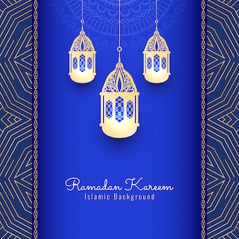 Ramadan kareem fond religieux avec des lanternes