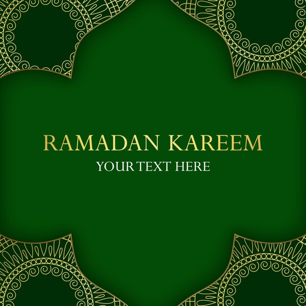 Ramadan Kareem Fond vert Bannière de médias sociaux islamiques Vecteur gratuit