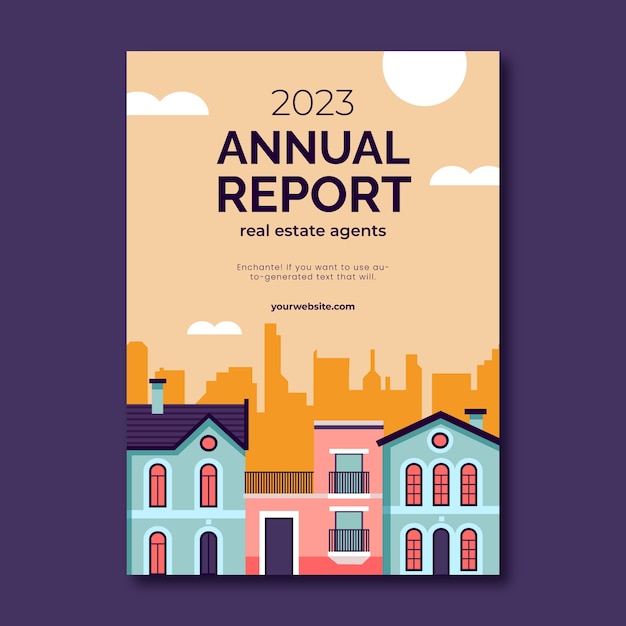 Vecteur gratuit rapport annuel de l'activité immobilière