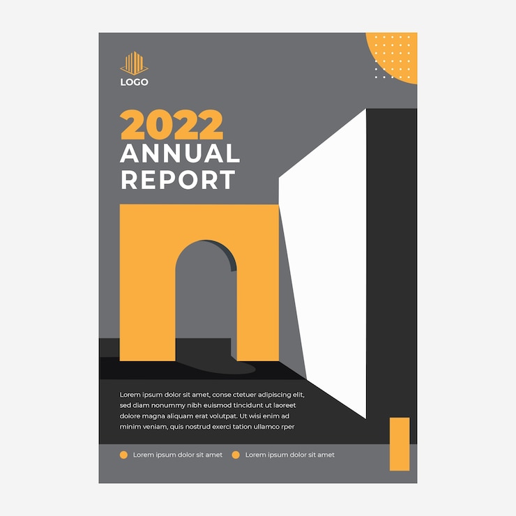 Vecteur gratuit rapport annuel de développement d'architecture minimale