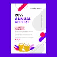 Vecteur gratuit rapport annuel du concept de banque design plat