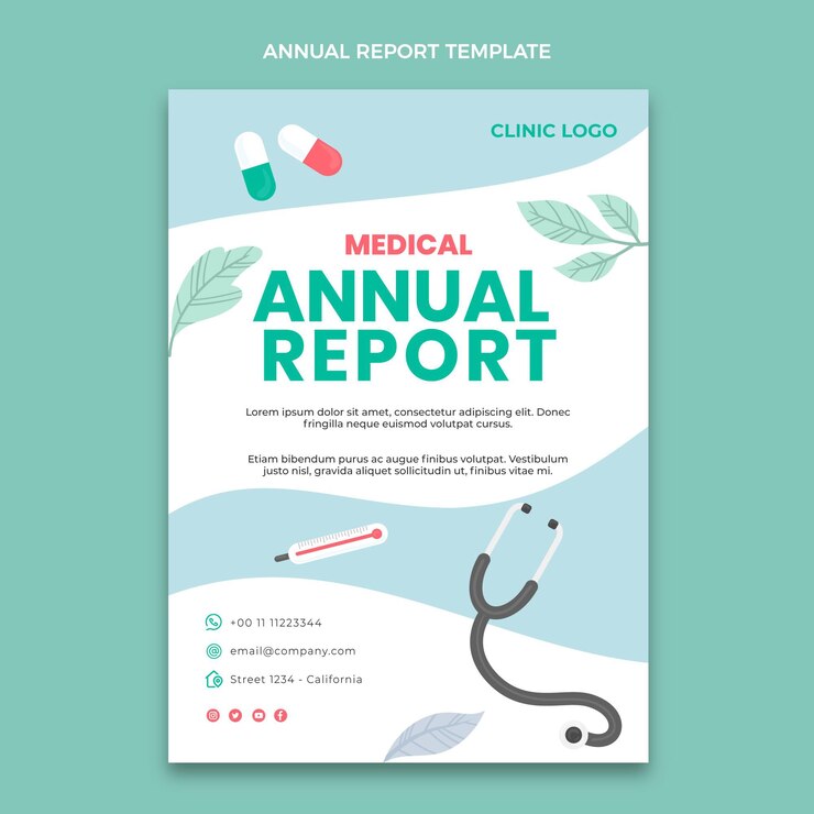 Vecteur gratuit rapport annuel médical dessiné à la main