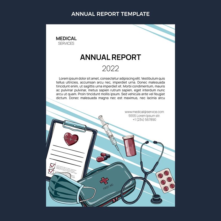 Vecteur gratuit rapport annuel médical dessiné à la main