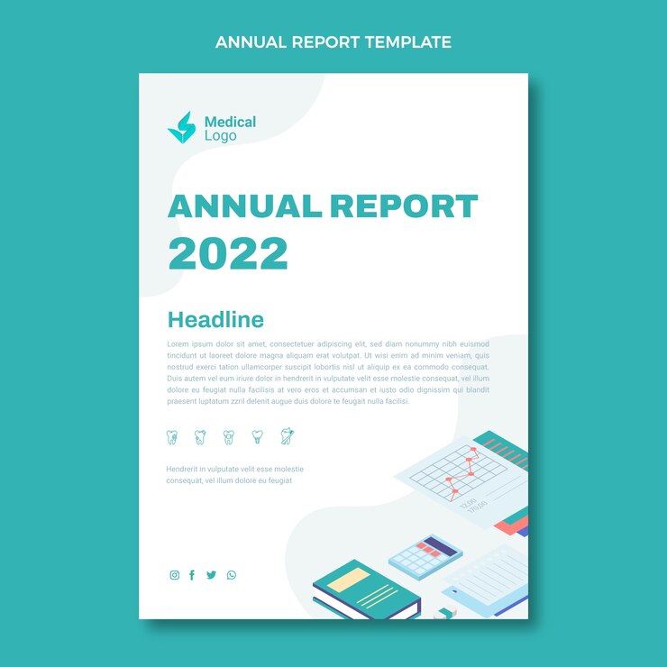 Vecteur gratuit rapport annuel médical isométrique