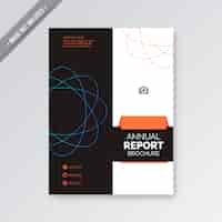 Vecteur gratuit rapport annuel noir et blanc