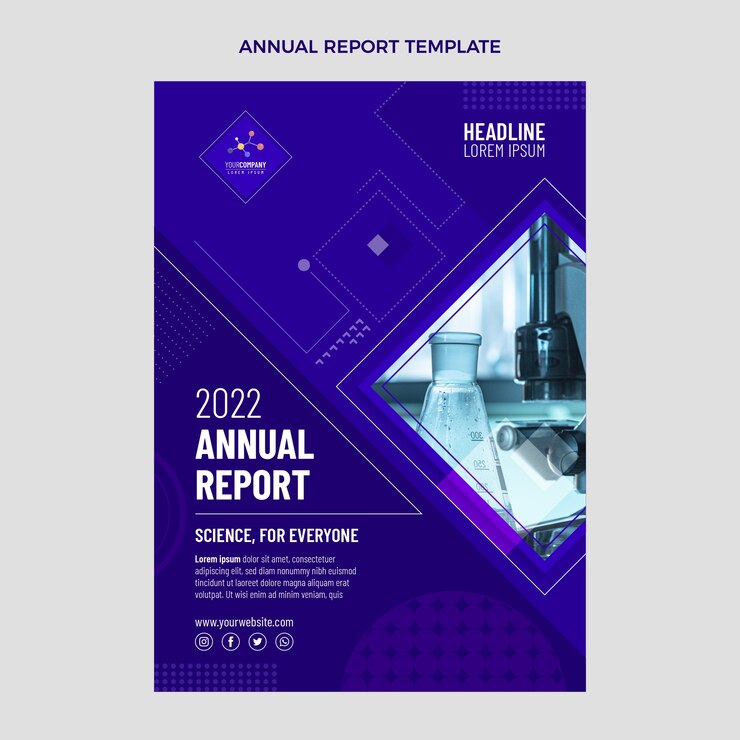 Vecteur gratuit rapport annuel sur la science du design plat