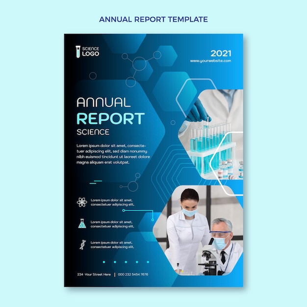 Vecteur gratuit rapport annuel de la science des gradients