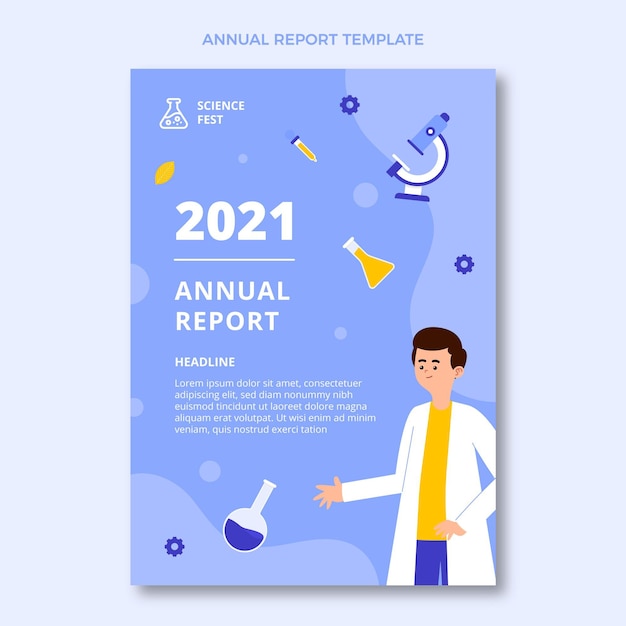 Vecteur gratuit rapport annuel de la science plate