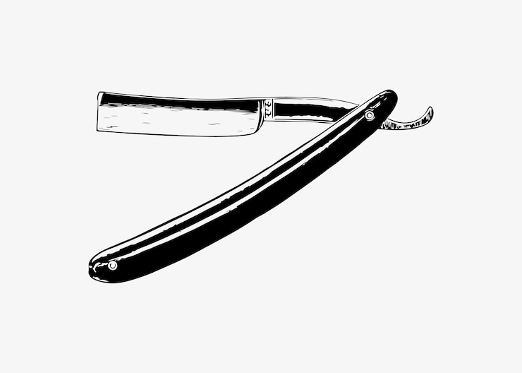 Vecteur gratuit rasoir barbier vintage