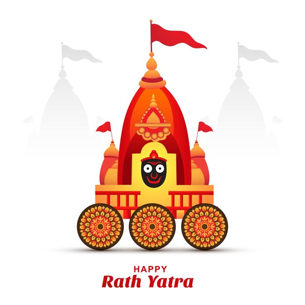 Vecteur gratuit rath yatra lord jagannath festival fond de vacances