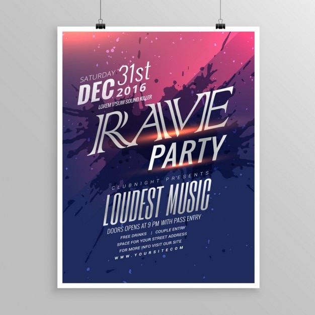 Rave Party Modèle Musique Flyer