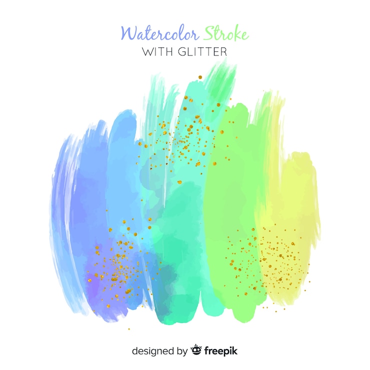 Vecteur gratuit rayures aquarelles sur fond de paillettes