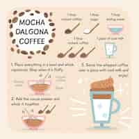 Vecteur gratuit recette pour le café dalgona