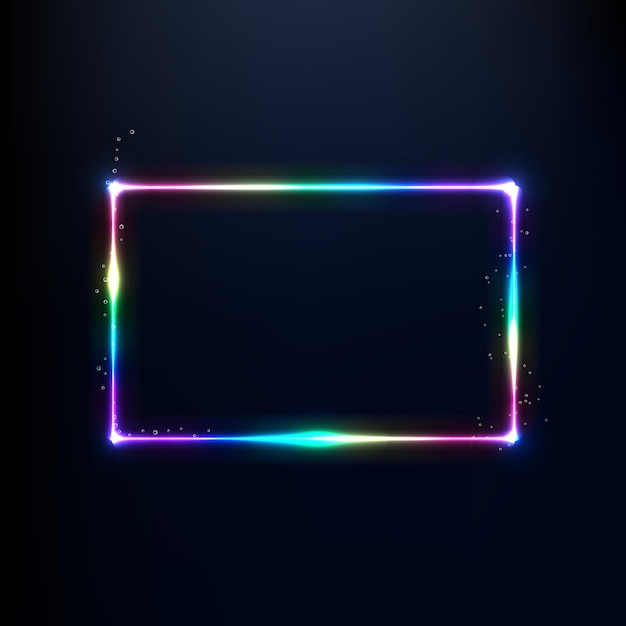 Un rectangle arc-en-ciel fluo est bordé de sequins