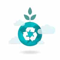 Vecteur gratuit recycler le vecteur de conservation de l'environnement de symbole