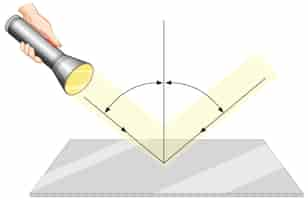 Vecteur gratuit réflexion de la lumière pour l'apprentissage des sciences