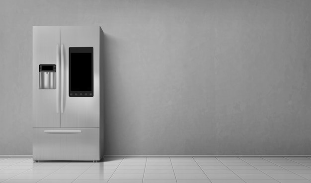 Réfrigérateur intelligent à deux chambres réfrigérateur vue de face