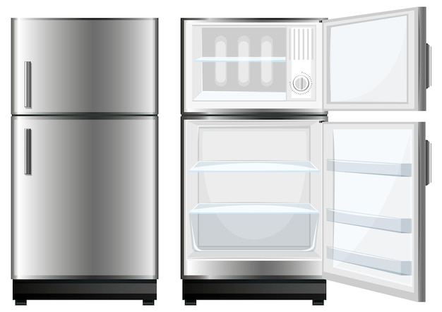 Réfrigérateur vide avec porte ouverte