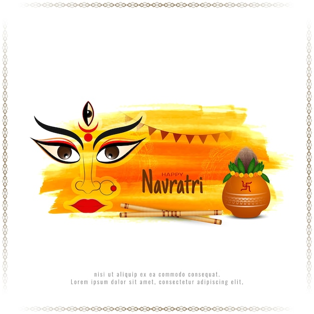 Religiuos Happy Navratri Festival Hindou Vecteur D'origine Ethnique