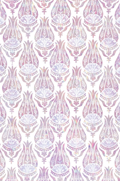 Vecteur gratuit remix de motif vectoriel holographique de tulipe vintage à partir d'une œuvre de william morris