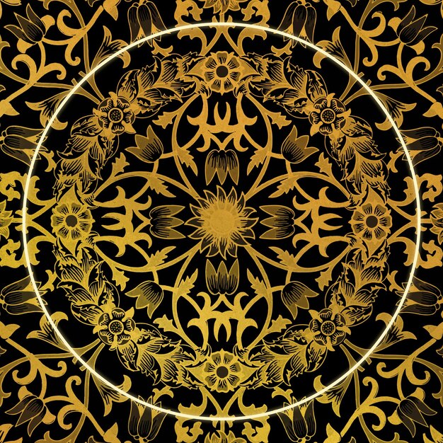 Remix de motifs floraux dorés à partir d'œuvres d'art de William Morris