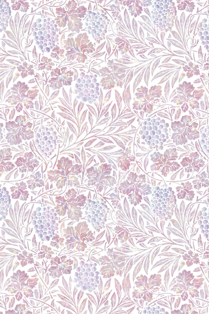 Remix de motifs vectoriels holographiques floraux vintage à partir d'œuvres d'art de William Morris