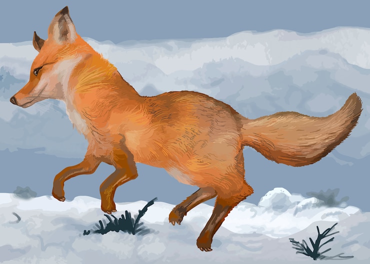 Vecteur gratuit renard dessiné à la main