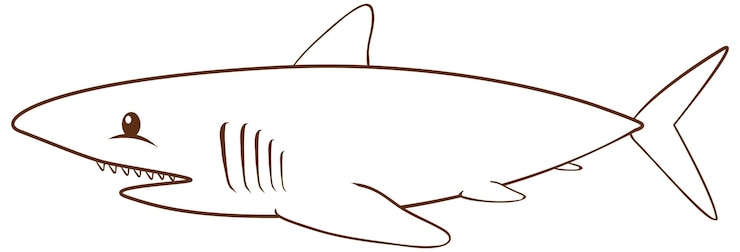 Vecteur gratuit requin dans un style simple doodle sur fond blanc