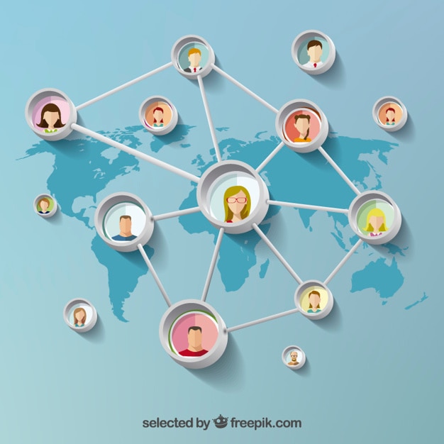 Vecteur gratuit les réseaux internationaux