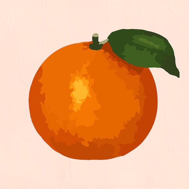 Vecteur gratuit ressource de conception d'autocollant orange mandarine vectorisée dessinée à la main