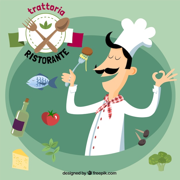 Vecteur gratuit restaurant italien illustration