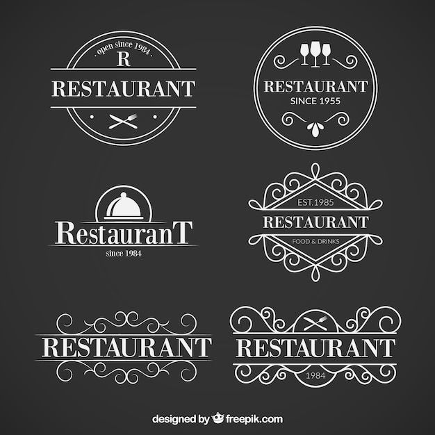 Vecteur gratuit restaurant logo collection