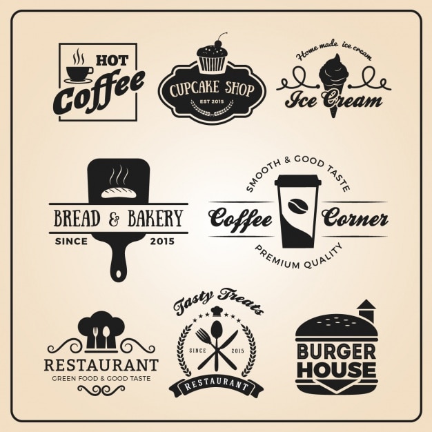 Vecteur gratuit restaurant logo templates collection