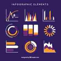 Vecteur gratuit résumé collection d'éléments infographiques