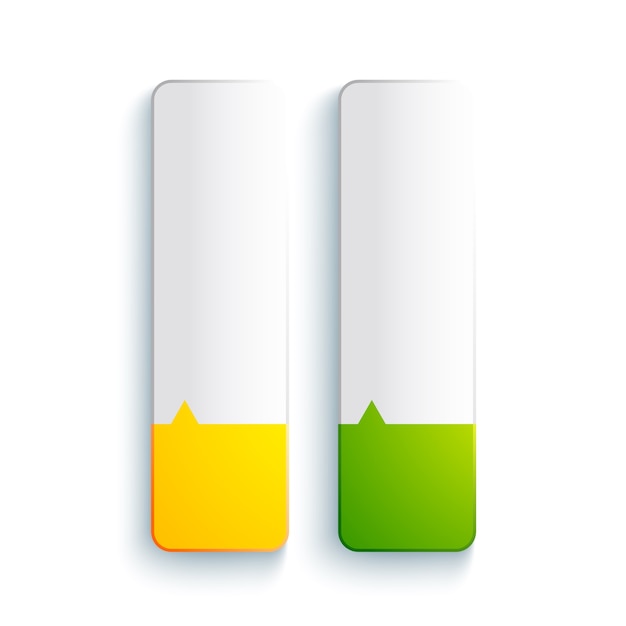Vecteur gratuit résumé concept d'éléments rectangulaires web avec des bannières verticales vierges dans des couleurs jaunes et vertes isolées